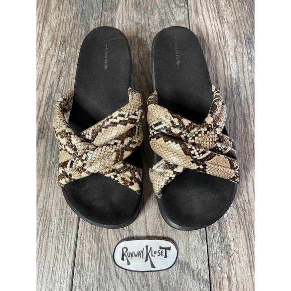14TH & UNION REPTILE PRINT SLIP ON SLIDES SANDALS Women size 9 - Picture 9 of 10
